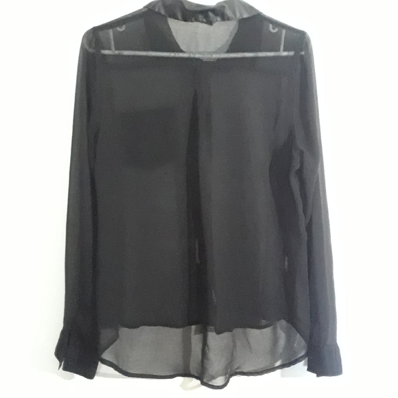 Bluenotes size large black sheer blouse - Picture 2 of 3